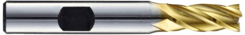 Image of 5160083 High Speed Steel (HSS) Square Nose End Mill, Inch, Weldon Shank, TiN Finish, 4 Flutes, 4.5 inch Overall Length, 1.2500 inch Cutting Diameter, 1.25 inch Shank Diameter
