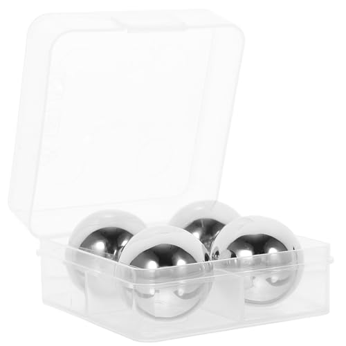 Toyvian 5 Pcs Reusable Stainless Steel Whisky Ice Stones with Storage Box High Cooling Metal Chilling Blocks for Whiskey Vodka Cocktails Non-diluting Drink Cubes Gift for Parties and