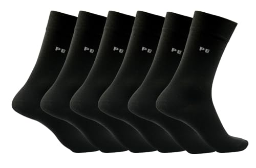 Calcetines de vestir, Perry Ellis, 6 pares, Liso para hombre, Negros, Calcetines formales, Unitalla. 1200N