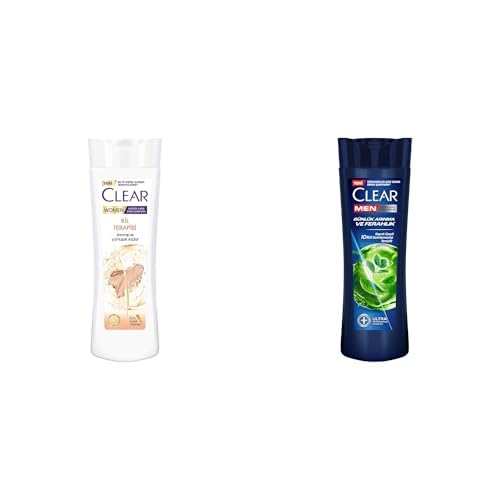 Clear Women Kil Terapisi Arınmış ve Yumuşak Saçlar Kepeğe Karşı Etkili Şampuan 350 ml ve Clear Men Kepeğe Karşı Etkili Şampuan Günlük Arınma ve Ferahlık 350 ml