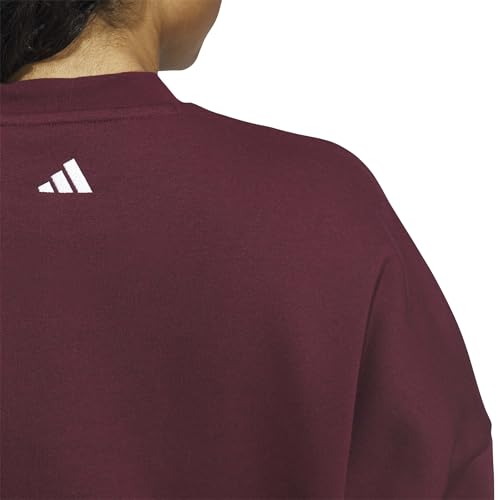 adidas Femme Chenille Logo Graphic Sweatshirt, Maroon, XXL