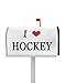 Magnetic Mailbox Cover Sport Hockey Red Love I Love Hockey on White Background Standard Size Removable Post Letter Box Cover Waterproof Garden Yard Outdoor Decoration