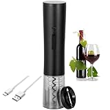 Electric Wine Opener with Foil Cutter & Rechargeable, Automatic Wine Bottle Opener, One-Click Button Electric Corkscrew Wine Opener for Home...