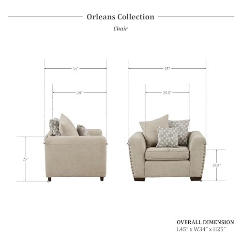 Sillón Plegable Chenille Marrón Claro miniatura 2