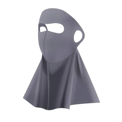 Polaina de cuello para ciclismo y correr con cobertura completa de la cara, tela de seda de hielo, agujeros de ventilación transpirables y protección de 360 grados (gris oscuro)