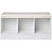Amazon Basics 3-Cube Entryway Shoe Storage Bench with Cushioned Seat, White