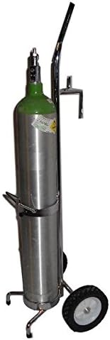FWF Oxygen CART W/Bed Hook Holds 1 (D OR E Style) Cylinder Diameter 4.3" Made in USA