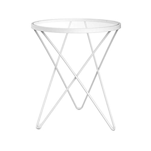 Perfect Furniture Glass Coffee Table, Round Creative Iron Art Tea Tabl