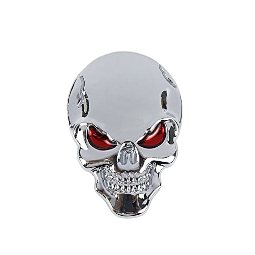 Insignias de calavera cromadas con ojos rojos que transforman el estilo de tu coche