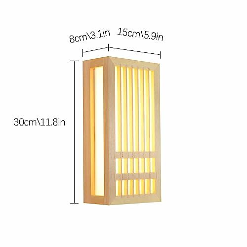Lámparas de ambiente para sala de estar con aplique de pared rectangular de estilo japonés 5