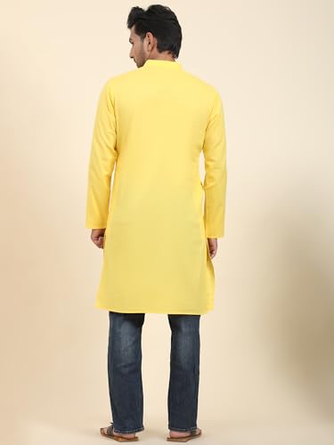 Image of SKAVIJ Mens Cotton Casual Wear Everyday Use Modern Kurta