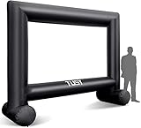 14ft Outdoor Projector Screen - TUSY Inflatable Movie Screen Outdoor Projection Screen for Party Games Home Theater Cinema with Fan, Storage Bag