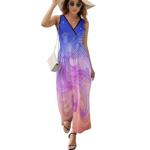 Robe longue sans manches contre la chaleur | Robe maxi col V de plage