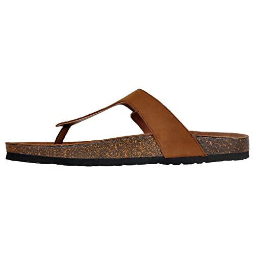 Image of Hx London Genuine Nubuck Leather Slipon Adjustable Sandals for All Day & Ethnic Wear