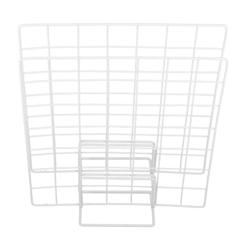 Support d'écran de bureau blanc double base et grille d'exposition - 2