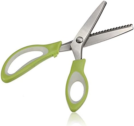 Pinking Shears, OPACC Professional Fabric Stainless Steel Comfort Grips Scissors Dressmaking Pinking Shears Craft Zig Zag Cut