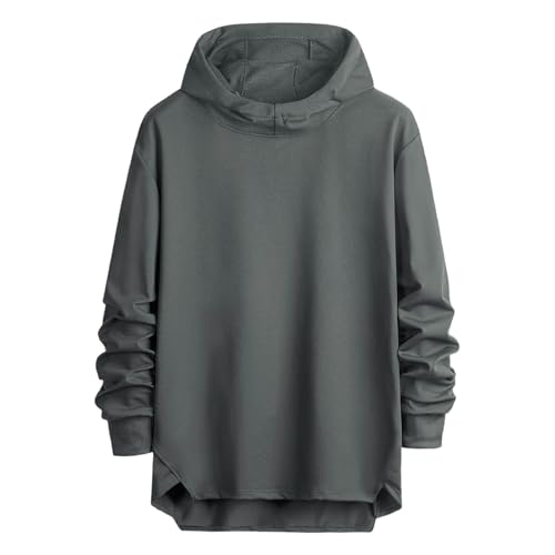 Men's Oversized Casual Hoodies, Solid Color Basic Fall Trendy Pullover Tops Long Sleeve Loose Sweatshirts