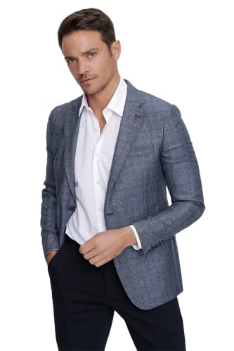 Blazer bleu TRMRVN100405 veste confortable homme taille 56