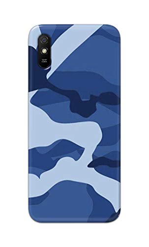 Image of Printed Hard Back Cover Case for Mi Redmi 9A | Mi Redmi 9AT | Mi Redmi 9A Sport Back Cover (Army Blue Pattern) -702