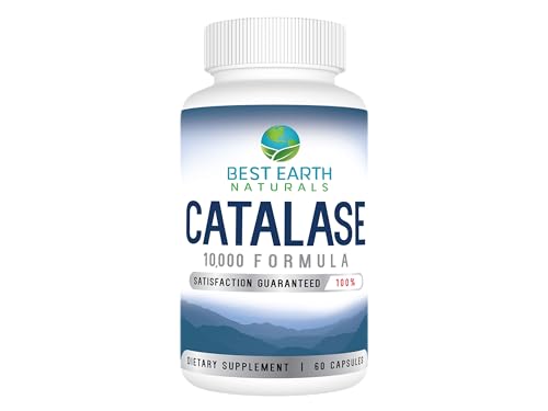 Best Earth Naturals Catalase Supplement 10 000 with Saw Palmetto Biotin Fo-Ti PABA - Hair Supplements for Strong Hair - 60 Capsules