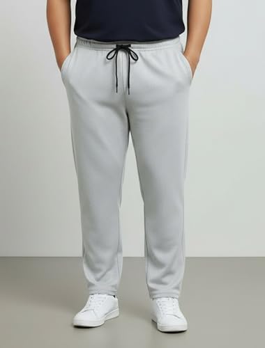 Image of Khakey Men's Black Regular Fit Cotton Plus Size Track Pant|Regular Fit Track Pants|Cotton Trackpant for Men|Solid Trackpants Men Combo