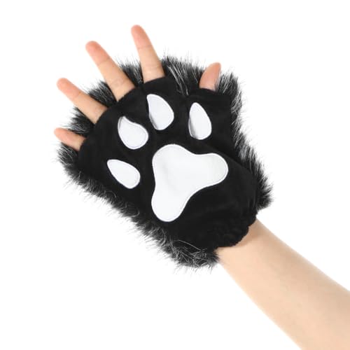 Gants de cosplay chat et mitaines en fausse fourrure idée cadeau Noël