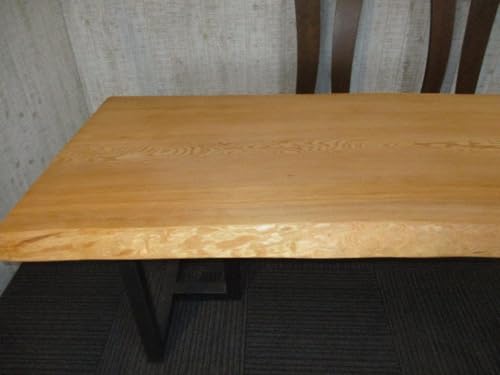 【一枚板 ツガ】220cm × 69-74.5cm × 5.8cm｜天板のみ｜希少材・重厚感｜ウレタン塗装仕上げ｜ダイニング・デスク・カウンター用｜#490 [2]