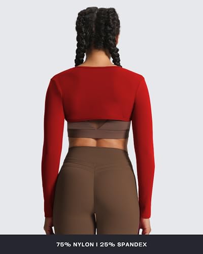 Image of Aoxjox Women's Lexi Lined Bolero Shrug | workout long sleeve,waist-defining cropped fit,open front cardigan,buttery soft fabric,layering,yoga,gym,daily wear