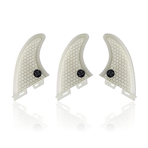 UPSURF Tabla de Surf 3Aletas FCS II G5 Surf Tener Panal+Fibra de Vidrio Aleta (White G3)