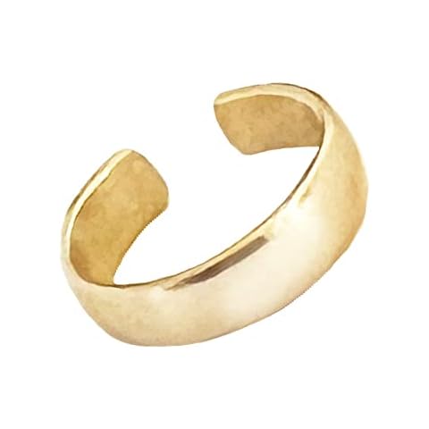 Toe Rings & Thing | Bold Gold Adjustable Comfort Fit Toe Ring | Wide Style 14k Gold Filled Toe Rings for Women or Men | Made in The USA |, Precious Metal, nana Cover