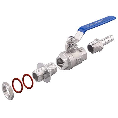 DERNORD 1/2 Inch Weldless Ball Valve Stainless Steel 304