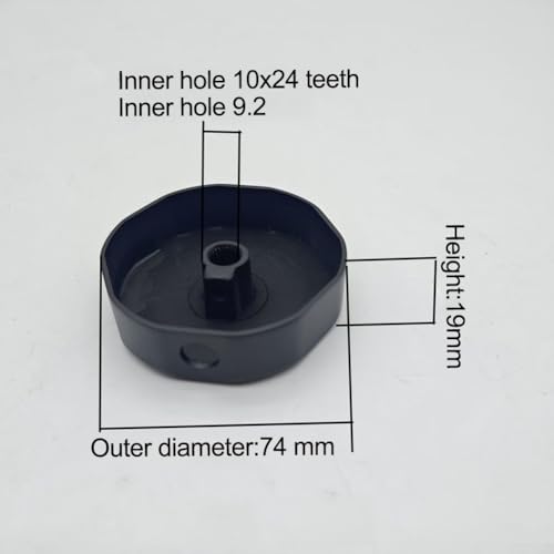 Badewannen-Drehknopf, 74 mm, schwarze Messingkonstruktion, Überlaufschutz, Badezimmer-Hardware, Wasserkontrolle, einfache Installation, runder Griff, modernes Design