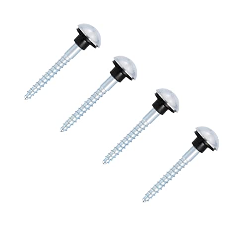 Polished Chrome Mirror Screws 8G x 1¼" (8mm x 32mm) Dome Head Cover Cap & Protective Rubber Grommets for Wall Fixings Picture Frame Hanging Mirror Tables Bath Plates Pack of 12 - Image 4