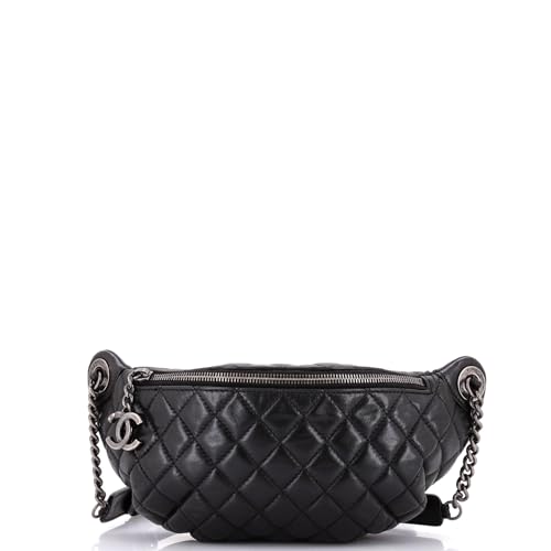 Chanel, Pre-Loved Banane Waist Bag Quilted Leather, Black