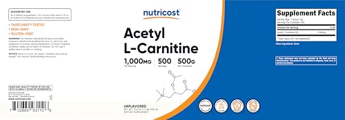 Nutricost NTC-ACTLLCAR Acetyl L-Carnitine (Alcar) 500 Grams thumb #5