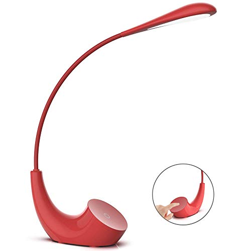 LED Lampe de Chevet Lampe de Bureau Lampe de Lecture Sans Fil Contrôle Tactile USB Rechargeable 3 Niveaux de Luminosité Réglable économie d'énergie avec Charger Câble，14 LED lampes - Hmjunboys (Rouge)