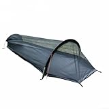 Tienda de campaña para una sola persona, tienda de campaña ultraligera para 1 persona, impermeable, con postes de aluminio, 220 x 90 x 50 cm, color negro