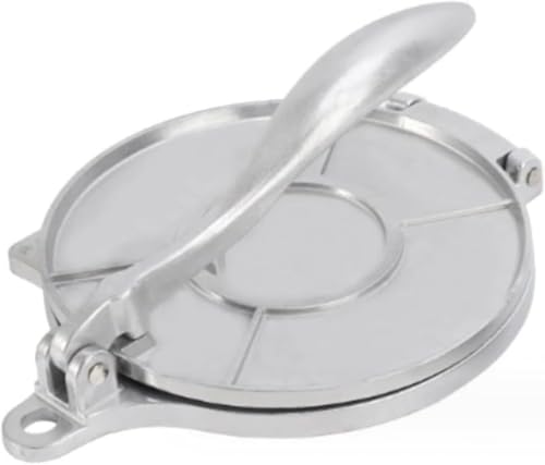 Brfveob アルミ製トルティーヤプレス、メキシカントルティーヤプレス、トルティーヤ生地プレス、餃子の皮プレス (ラージ シルバー)