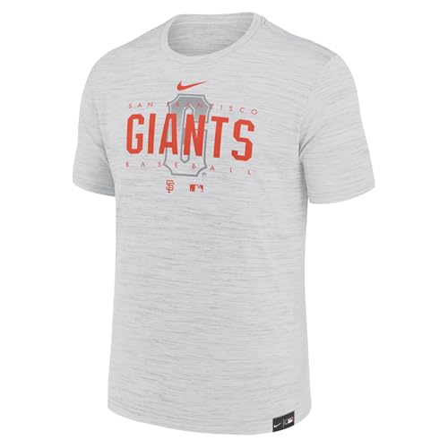 Nike Men's MLB City Connect Legend Practice Velocity T-Shirt (US, Alpha, Large, Regular, Regular, Grey, San Francisco Giants)