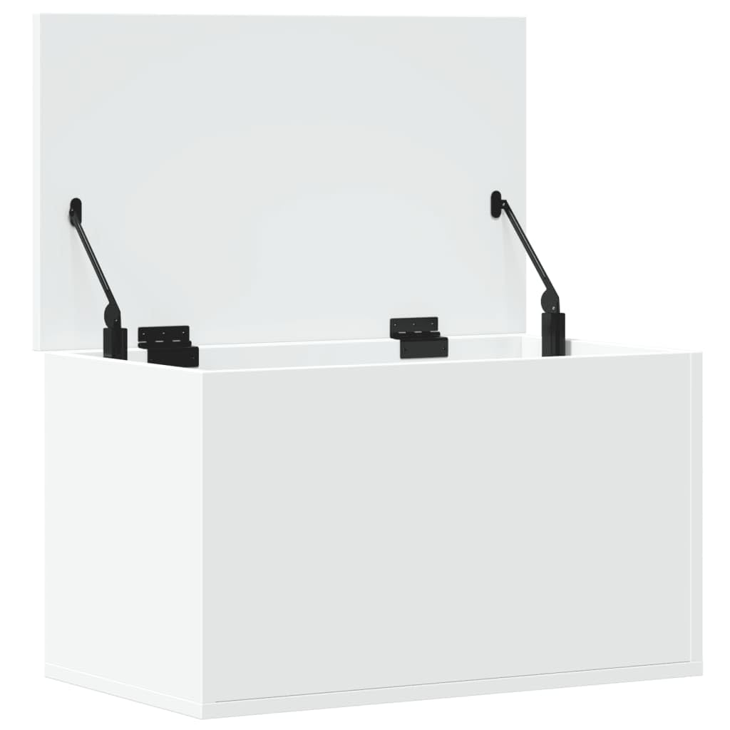 Homgoday Mobili Contenitore Portaoggetti Bianco 60x35x35 cm in Truciolato, Cassapanche e Bauli per Esterni, Contenitore da Giardino, Porta Attrezzi da Giardino, Pouf da Esterno