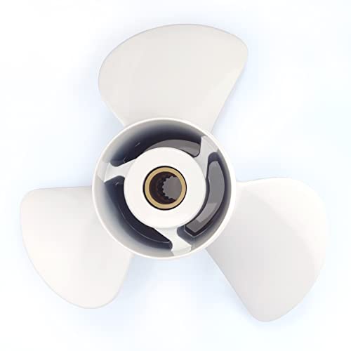 Image of CAPTAIN Outboard Propeller fit Yamaha 115 T50 60 70 75 80 85 90 100 130 HP Engines, OEM 15 Spline Tooth Outboard Prop, RH Aluminum Propellers