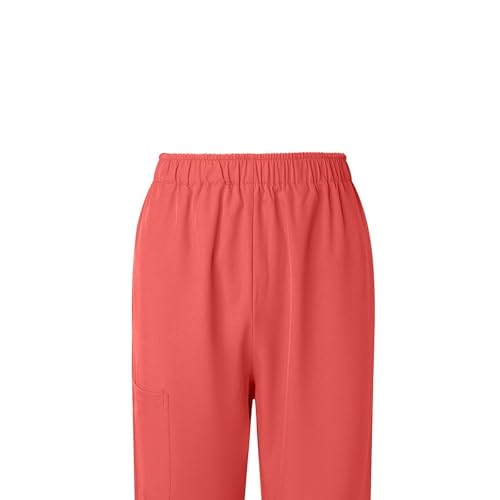 Image of Scrubs Pants for Women Plus Size Stretch Waisted Workwear Pants Medical Uniform Comfy Straight Leg Barrel with Pocket