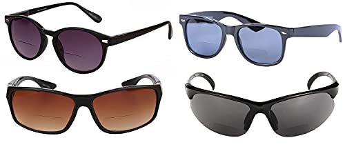 'The Ensemble' 4 Pair of our Most Popular Bifocal Reading Sunglasses for Men and Women with Maximum UV Protection