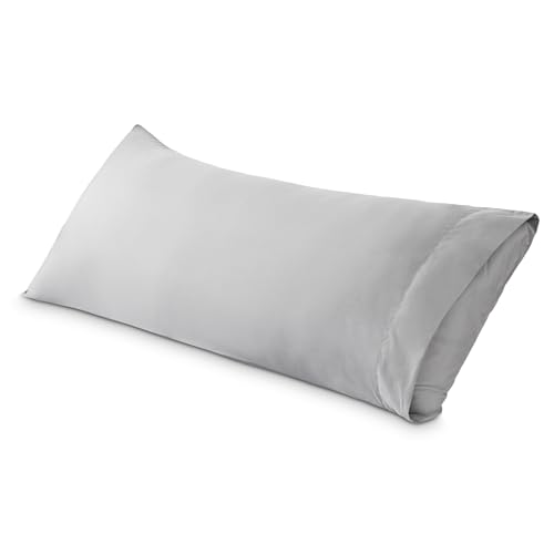 Image of Bare Home Microfiber Body Pillow Cover - Ultra Soft & Cooling - Double Brushed - Envelope Closure - Easy Care (21''x54'' Body Pillow Cover, Cloud Grey)