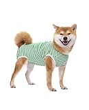 Donvuka Hundebody Nach Op Hündin und Rüde, Atmungsaktiv Op Body Hund Kastration für Anti-lecken, Wundschutz (Grün, XL)