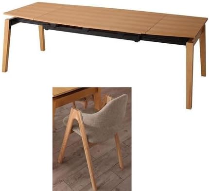 天然木オーク材 スライド伸縮式ダイニングセット MALIA マリア 5点セット(テーブル+チェア4脚) W140-240 天然木オーク材 スライド伸縮式ダイニングセット 4人 5点セット