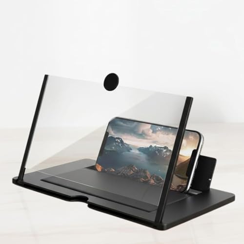 Image of Drumstone 12 Inch Mobile Screen Magnifier with Foldable Stand, Portable Phone Screen Enlarger for Movies, Video Streaming & Gaming, Compatible with Most Smartphones, No Power Required