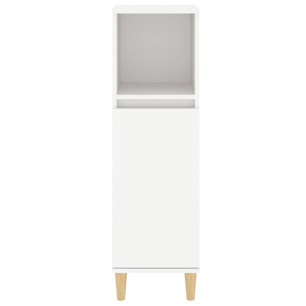 vidaXL Armario de baño Madera contrachapada Blanco 30x30x100 cm, Mueble de baño, Muebles de baño, Mueble Cuarto de Aseo, Armario almacenaje baño