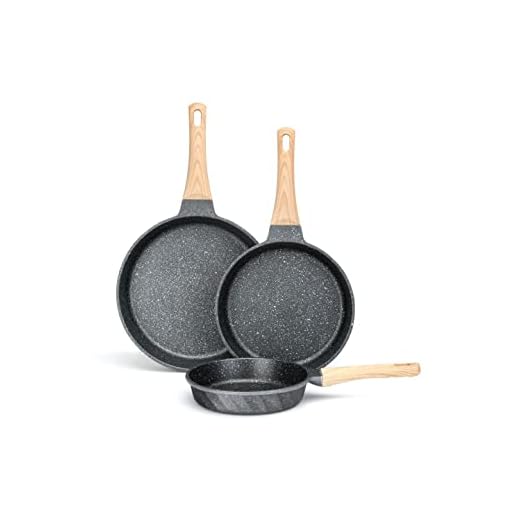 Fesha Sartenes Antiadherentes Induccion 20 cm 24 cm 28 cm Juego de Sartenes Antiadherentes de Aluminio con Mango Backlite Apta para Todos los Fogones, incluyendo Inducción, Gas, Eléctrica