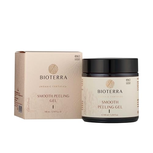 Bioterra Organic Smooth Peeling Gel, Natural Exfoliating Face Treatment with Aloe Vera and Coconut Oil, Gentle Exfoliator, 100 ml